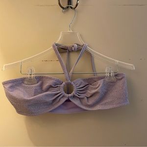Keyhole ring sparkle bikini top